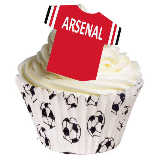 Arsenal T‑Shirt Edible Cake Toppers (Pack of 12)